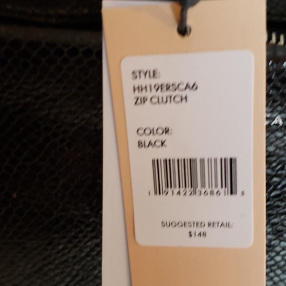 NEW REBECCA MINKOFF Croc Embossed Leather Clutch